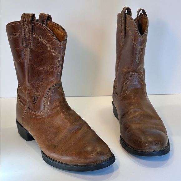 Ariat Classic Brown Leather Cowboy Boots man’s size 8.5 M - Picture 15 of 15